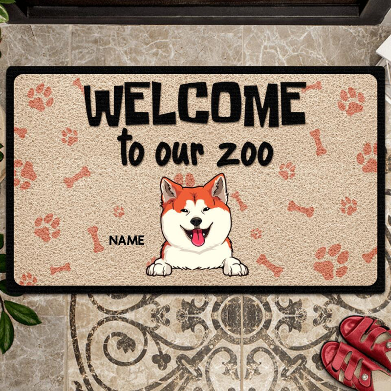 Pawzity Welcome Mat, Gifts For Dog Lovers, Welcome To Our Zoo Outdoor Door Mat, Personalized Housewarming Gifts