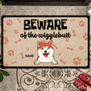 Pawzity Welcome Mat, Gifts For Dog Lovers, Beware Of Wiggle Butts Outdoor Door Mat, Personalized Housewarming Gifts