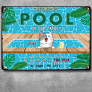 Pawzity Metal Pool Sign, Gifts For Pet Lovers, In Our Family We Don't Hide Crazy We Put In On The Pool Deck