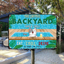 Pawzity Metal Backyard Bar & Grill Sign, Gifts For Pet Lovers, Eat Chill Drink Dog & Cat In A Pool