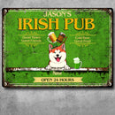 St. Patrick's Day Metal Bar Signs, Gifts For Pet Lovers, Irish Pub Good Times Good Friends Open 24 Hours