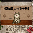 Pawzity Custom Doormat, Gifts For Cat Lovers, Home Sweet Home Front Door Mat, Personalized Housewarming Gifts