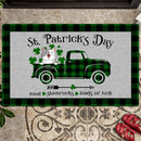 St. Patrick's Day Personalized Doormat, Gifts For Pet Lovers, Food Shamrocks Loads Of Luck Holiday Doormat