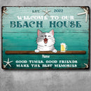 Pawzity Metal Welcome Signs, Gifts For Pet Lovers, Welcome To Our Beach House Make The Best Memories