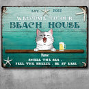 Pawzity Metal Welcome Signs, Gifts For Pet Lovers, Welcome To Our Beach House Smell The Sea Feel The Breeze Be At Ease