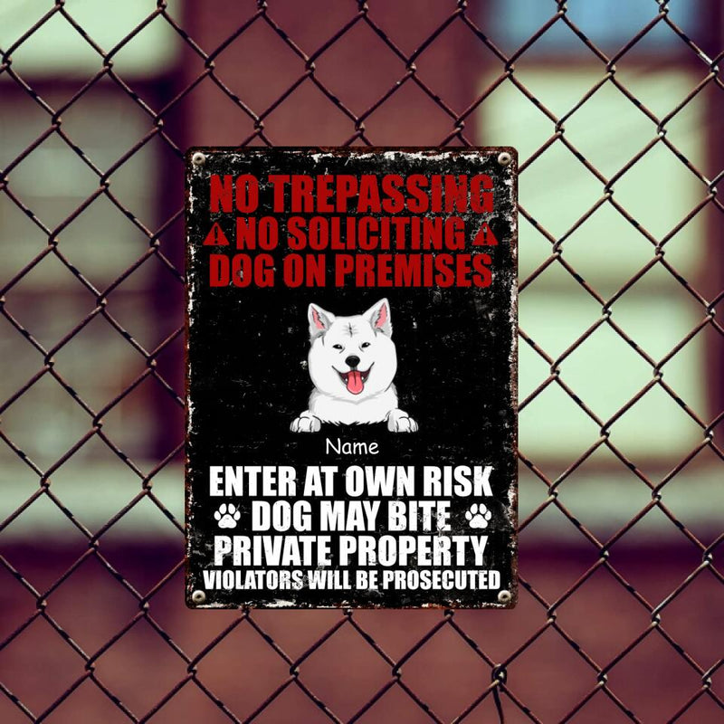 Pawzity Warning Metal Yard Sign, Gifts For Dog Lovers, No Trespassing No Soliciting Dogs On Premises