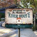 Pawzity Metal Welcome Signs, Gifts For Pet Lovers, Welcome To Our River House Personalized Home Sign
