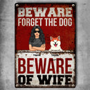 Warning Metal Yard Sign, Gifts For Dog Lovers, Beware Forget The Dogs Beware Of Girl
