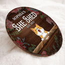 Pawzity Custom Wooden Signs, Gifts For Pet Lovers, Welcome To The She Shed Flower Vintage Signs