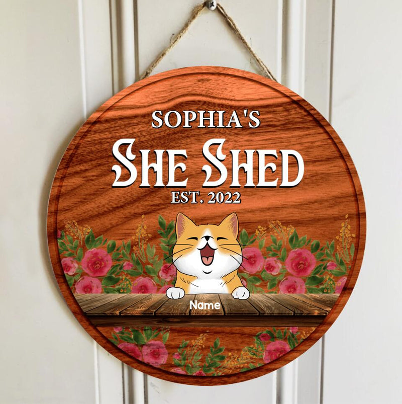 Pawzity Custom Wooden Signs, Gifts For Pet Lovers, She Shed Guys By Invitation Only Flower Vintage Signs