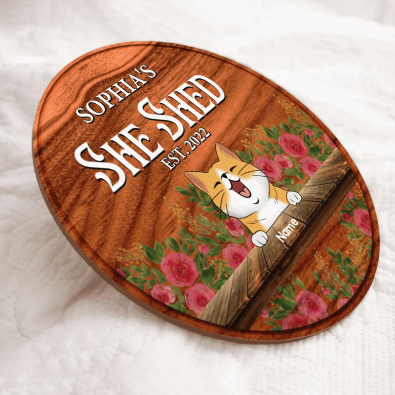 Pawzity Custom Wooden Signs, Gifts For Pet Lovers, She Shed Guys By Invitation Only Flower Vintage Signs