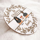Pawzity Custom Wooden Signs, Gifts For Dog Lovers, A Couple & Their Dogs Laurel Wreath Family Name Sign