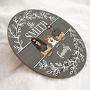 Pawzity Personalized Wood Sign, Gifts For Dog Lovers, A Couple & Their Dogs Laurel Wreath Family Name Sign
