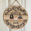 Pawzity Custom Wooden Signs, Gifts For Dog Lovers, A Couple & Their Dogs Laurel Wreath Personalized Home Sign