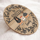 Pawzity Custom Wooden Signs, Gifts For Dog Lovers, A Couple & Their Dogs Laurel Wreath Personalized Home Sign