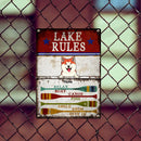 Pawzity Metal Lake Sign, Gifts For Pet Lovers, Lake Rules Relax Boat Canoe Fish Smile Swim Dive In
