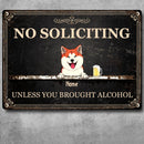 Pawzity Metal Yard Sign, Gifts For Pet Lovers, No Soliciting Unless You Brought Alcohol Vintage Signs