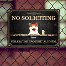 Pawzity Metal Yard Sign, Gifts For Pet Lovers, No Soliciting Unless You Brought Alcohol Vintage Signs