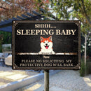 Pawzity Metal Yard Sign, Gifts For Dog Lovers, Please No Soliciting Protective Dogs Will Bark Vintage Signs