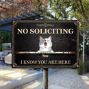 Pawzity Metal Yard Sign, Gifts For Pet Lovers, No Soliciting We Know You Are Here Vintage Signs
