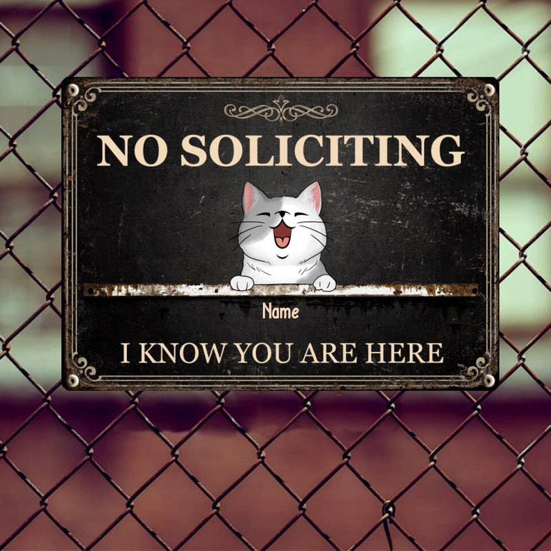 Pawzity Metal Yard Sign, Gifts For Pet Lovers, No Soliciting We Know You Are Here Vintage Signs