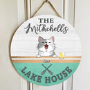 Pawzity Custom Wooden Signs, Gifts For Pet Lovers, Lake House A Couple Paddle Family Name Sign