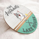 Pawzity Custom Wooden Signs, Gifts For Pet Lovers, Lake House A Couple Paddle Family Name Sign