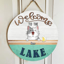 Pawzity Custom Wooden Signs, Gifts For Pet Lovers, Welcome To The Lake Personalized Wood Sign