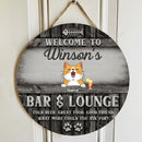 Pawzity Custom Wooden Signs, Gifts For Pet Lovers, Welcome To My Bar & Lounge Personalized Wood Sign