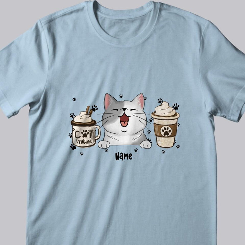 Mother's Day Personalized Cat Breed T-shirt, Gifts For Cat Moms, Ice Cream Or Coffee Cat Choice T-shirt