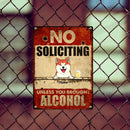 Pawzity Metal Yard Sign, Gifts For Pet Lovers, No Soliciting Unless You Brought Alcohol Funny Warning Signs