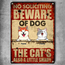 Pawzity Beware Of Dogs Metal Yard Sign, Gifts For Pet Lovers, No Soliciting The Cats're Also A Little Shady