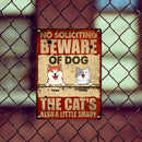 Pawzity Beware Of Dogs Metal Yard Sign, Gifts For Pet Lovers, No Soliciting The Cats're Also A Little Shady