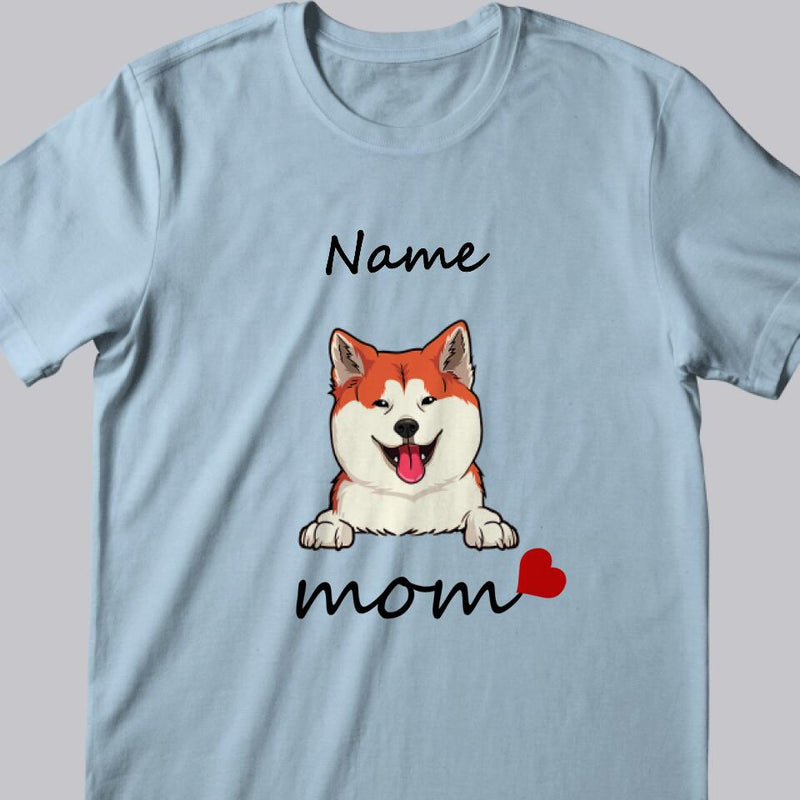 Mother's Day Personalized Dog Breed T-shirt, Gifts For Dog Moms, Dog Love Mom T-shirt