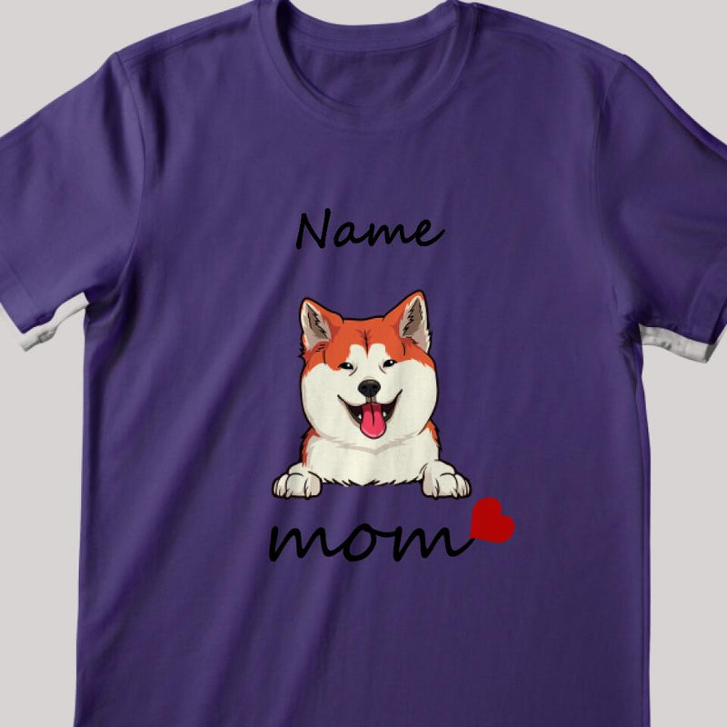 Mother's Day Personalized Dog Breed T-shirt, Gifts For Dog Moms, Dog Love Mom T-shirt