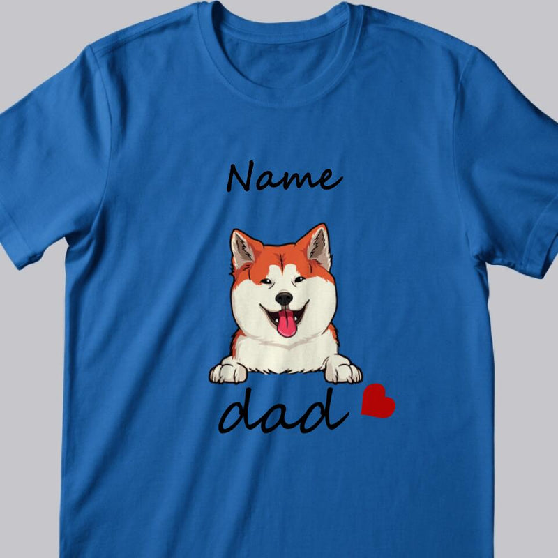 Father's Day Personalized Dog Breed T-shirt, Gifts For Dog Dads, Dog Love Dad T-shirt