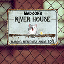 Pawzity Metal River House Sign, Gifts For Pet Lovers, Making Memories With Dog & Cat Vintage Signs