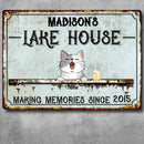 Pawzity Metal Lake House Sign, Gifts For Pet Lovers, Making Memories With Dog & Cat Vintage Signs