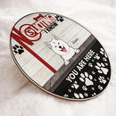 Pawzity Custom Wooden Signs, Gifts For Dog Lovers, No Soliciting We Know You Are Here Retro Signs