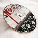 Pawzity Custom Wooden Signs, Gifts For Dog Lovers, No Soliciting The Dog Answers The Door Retro Signs