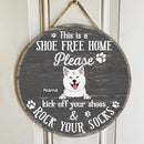 Pawzity Custom Wooden Signs, Gifts For Pet Lovers, This Is A Shoe Free Home Please Kick Off Your Shoes