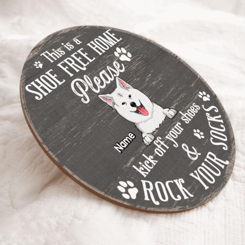 Pawzity Custom Wooden Signs, Gifts For Pet Lovers, This Is A Shoe Free Home Please Kick Off Your Shoes