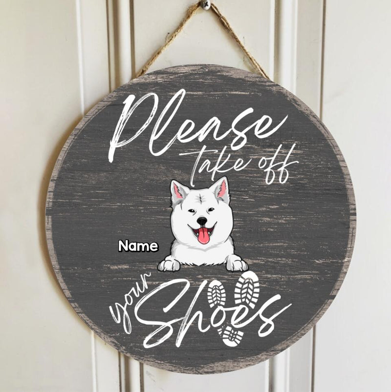 Pawzity Custom Wooden Signs, Gifts For Pet Lovers, Please Take Off Your Shoes Personalized Wood Sign