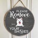 Pawzity Custom Wooden Signs, Gifts For Pet Lovers, Please Remove Your Shoes Personalized Wood Sign