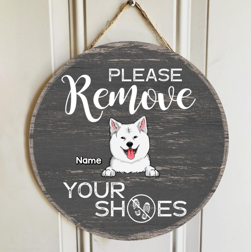 Pawzity Custom Wooden Signs, Gifts For Pet Lovers, Please Remove Your Shoes Personalized Wood Sign