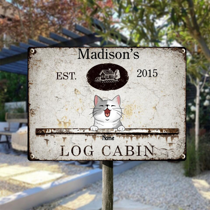 Pawzity Metal Yard Sign, Gifts For Pet Lovers, Log Cabin Vintage Signs, Personalized Housewarming Gifts