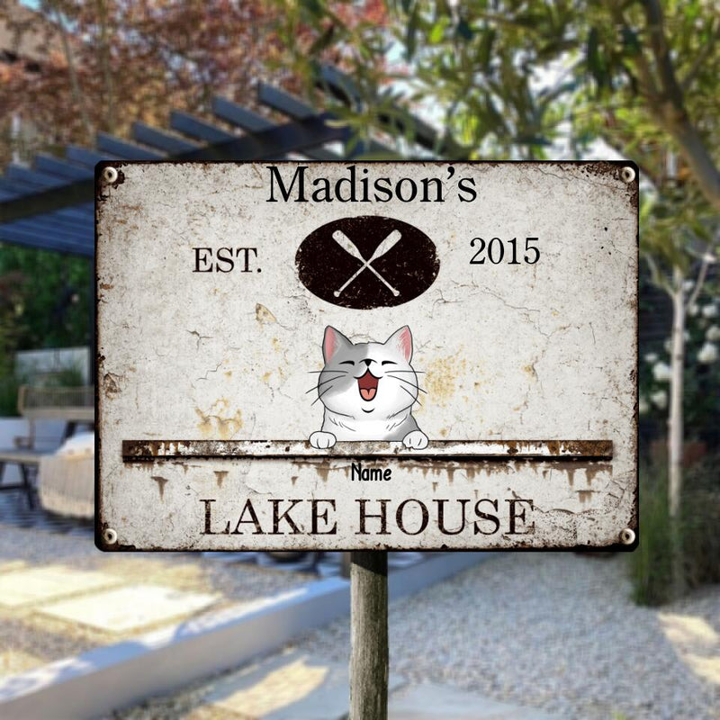 Pawzity Metal Lake House Sign, Gifts For Pet Lovers, Paddle Vintage Signs, Personalized Housewarming Gifts