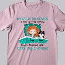 Personalized Cat Breeds T-shirt, Gifts For Cat Moms, My Cats Are The Reason I Wake Up Every Morning