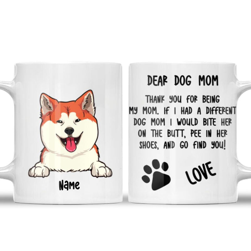 Mother Day Personalized Dog Breed White Mug, Gifts For Dog Moms, Thanks For Being My Mom