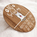 Pawzity Custom Wooden Sign, Gifts For Dog Lovers, No Soliciting Protective Dogs On Guard They'll Bark Warning Sign